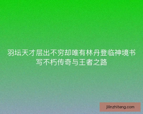 羽坛天才层出不穷却唯有林丹登临神境书写不朽传奇与王者之路